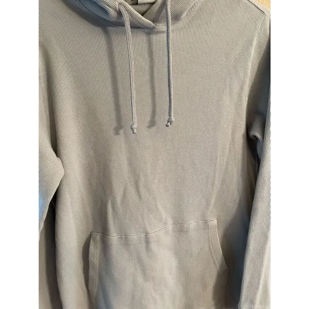 The North Face Men’s Waffle Knit Gray Hooded Pullover L